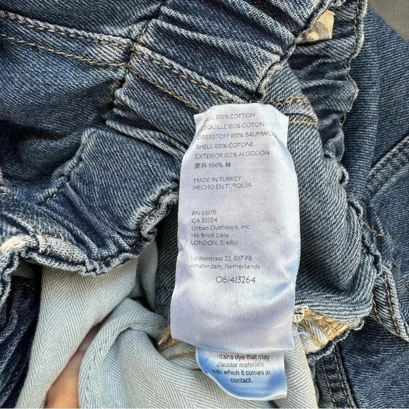 New Free People All Star Pull On Wide Leg Baggy Low Slung Jeans Cargo Medium - Picture 10 of 14